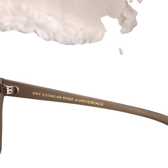 Diff Eyewear Make a Difference Neutral Taupe Chunky Cats Eye Sunglasses NEW Case - Picture 10 of 14